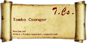 Tomko Csongor névjegykártya